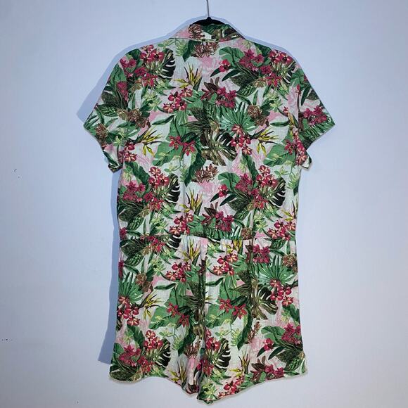 NWT Victoria's Secret Women's size Medium Pink Floral Tropical Romper Cover Up - Picture 7 of 11